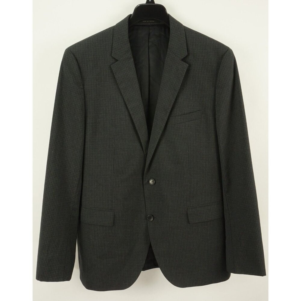 Hugo Boss The James5 Sharp7 Super 100 Men's 44R Black Gray Check Notch‎ Blazer